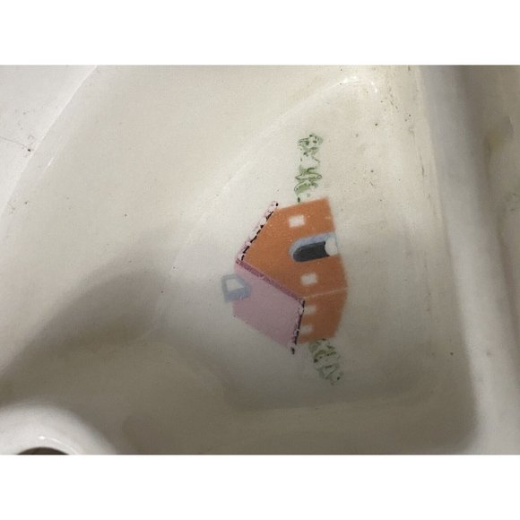 Mary Had A Little Lamb childs warming divided dish ceramic 1950s Bird House - Picture 2 of 8